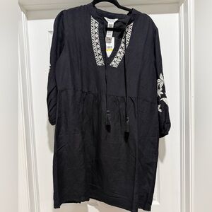 Tommy Bahama St. Lucia Linen-Blend Floral Embroidered Coverup Dress